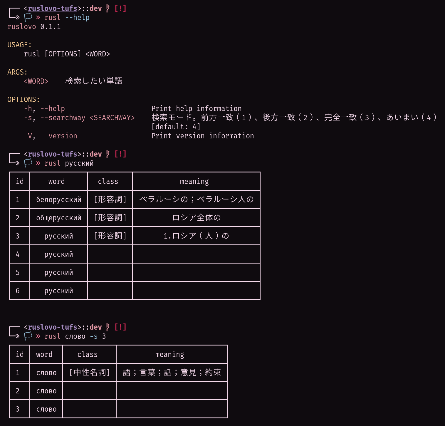 検索結果の一例